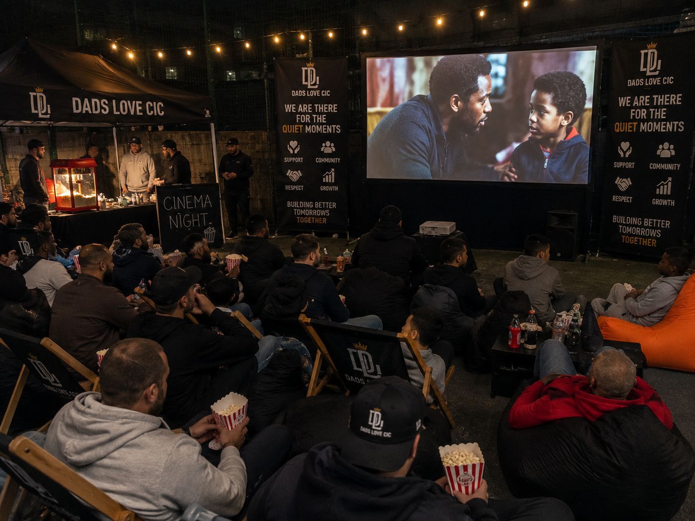 Vision: Dads Love CIC outdoor cinema night with fathers and children