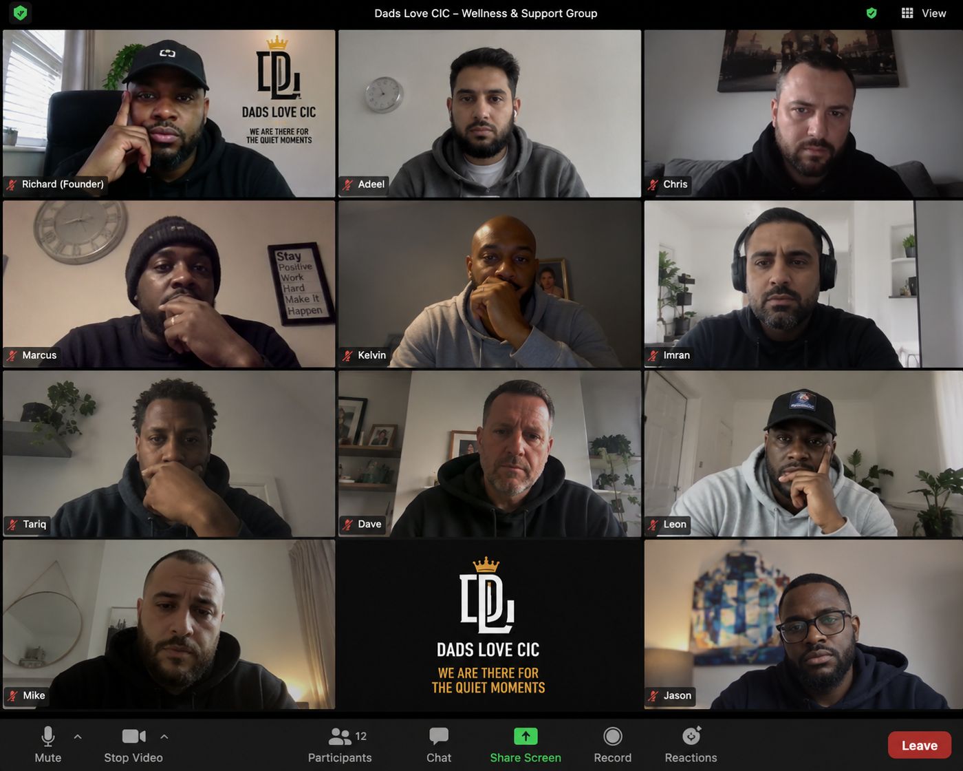 Dads Love CIC wellbeing and support group video call